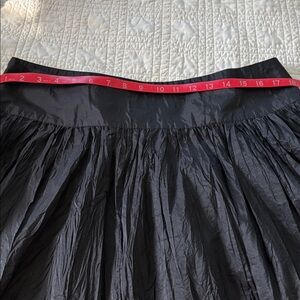 Black silk blend broom skirt